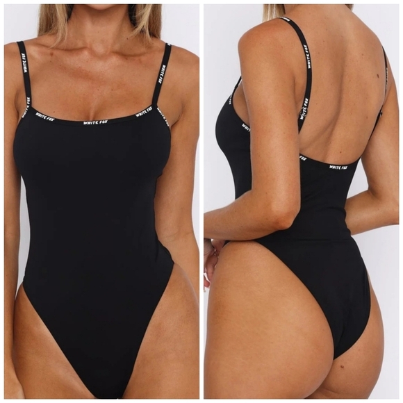 White Fox Black Logo Bodysuit Size XS - Picture 2 of 12